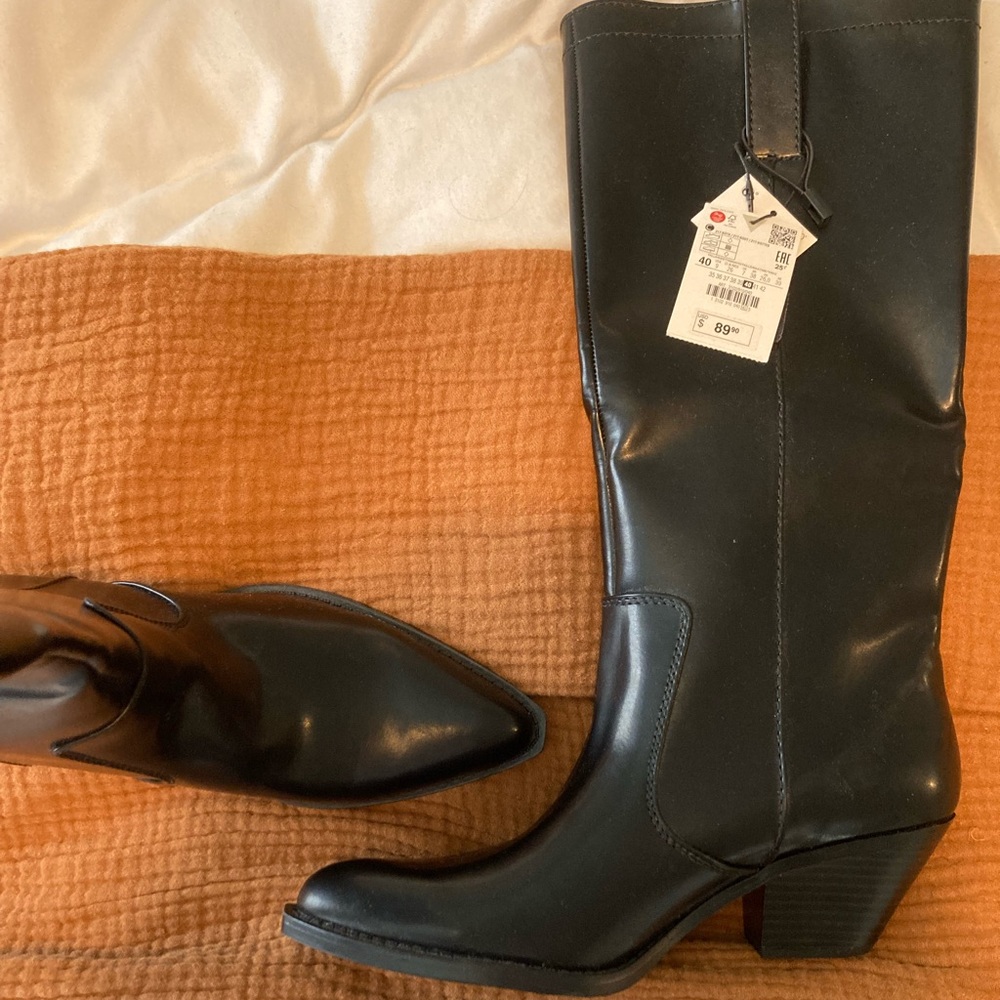 Zara knee high western cowboy boots